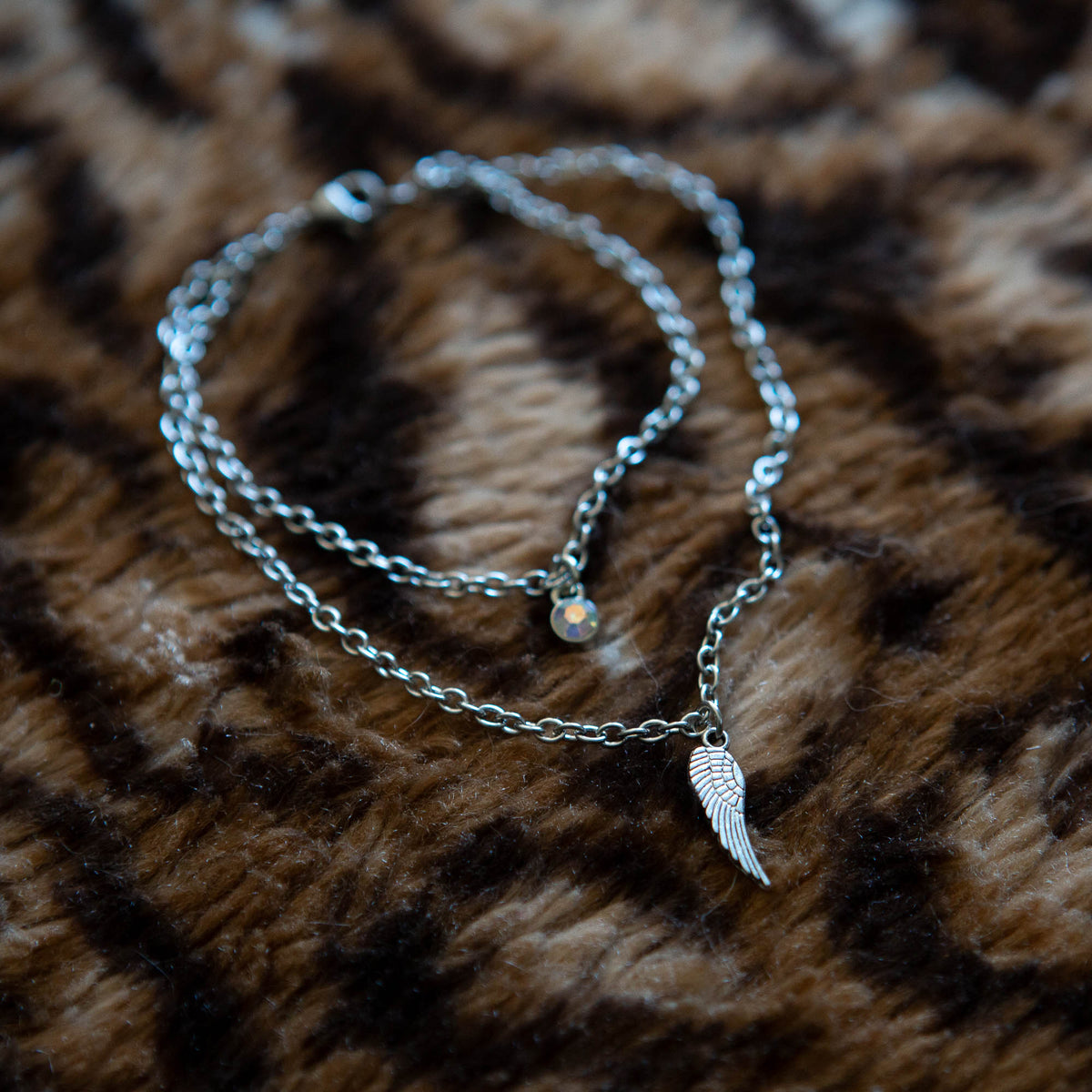 Double Chain wing necklace