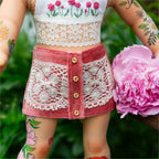 Velvet & Lace Mini Skirt
