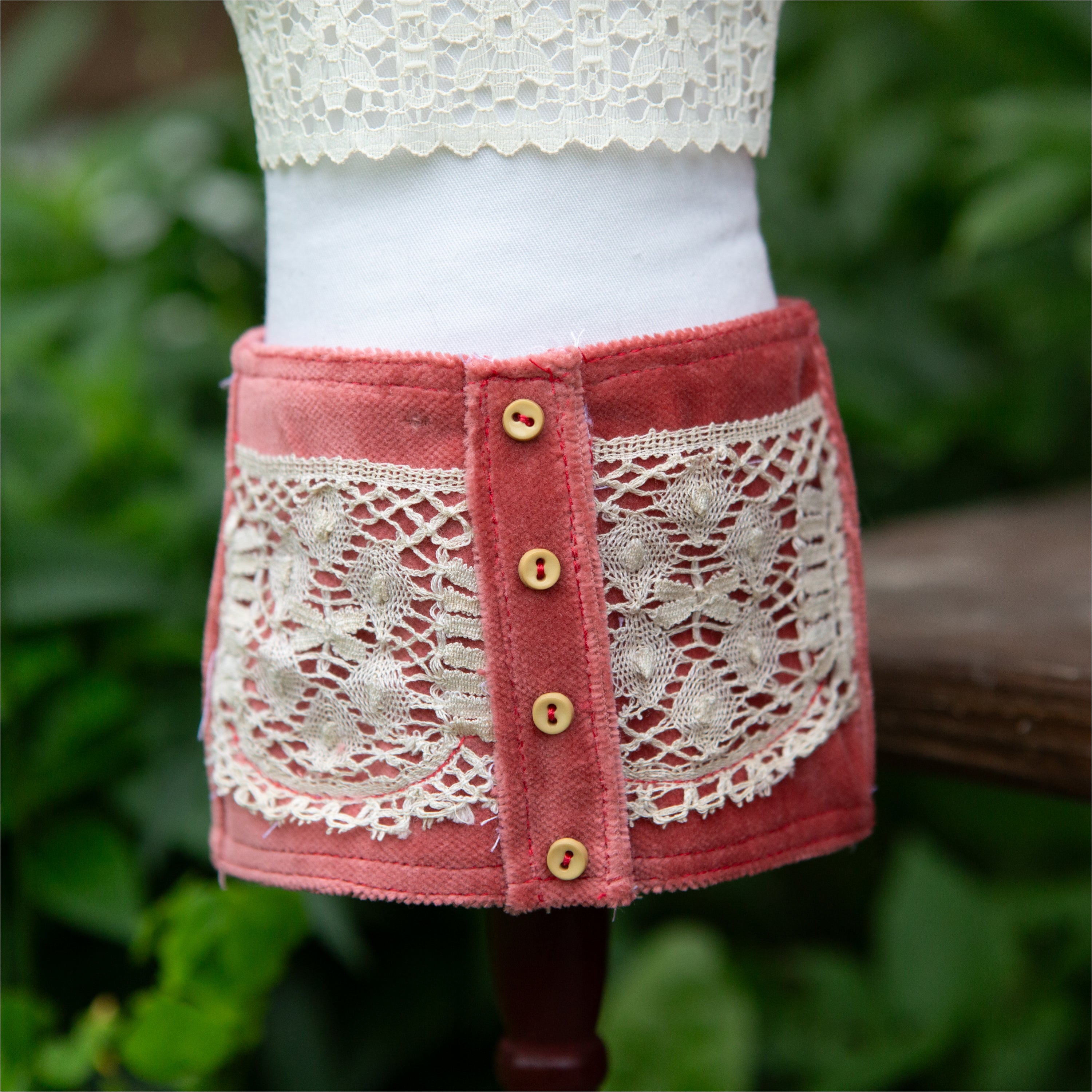 Velvet & Lace Mini Skirt