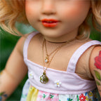 Double Chain Rose Charm Necklace