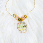 Sleeping Cat & Cactus necklace