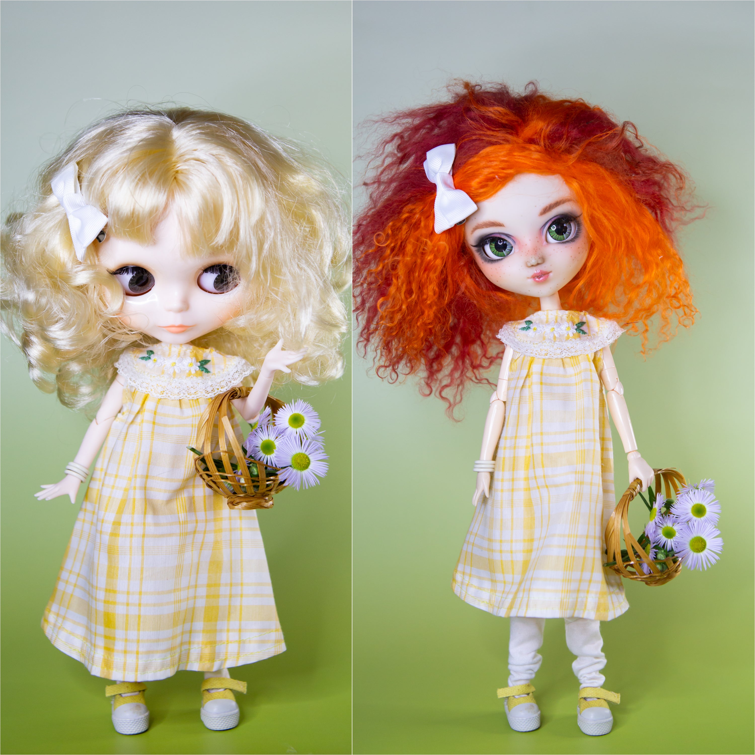 OOAK Yellow Daisy Embroidered Dress Outfit
