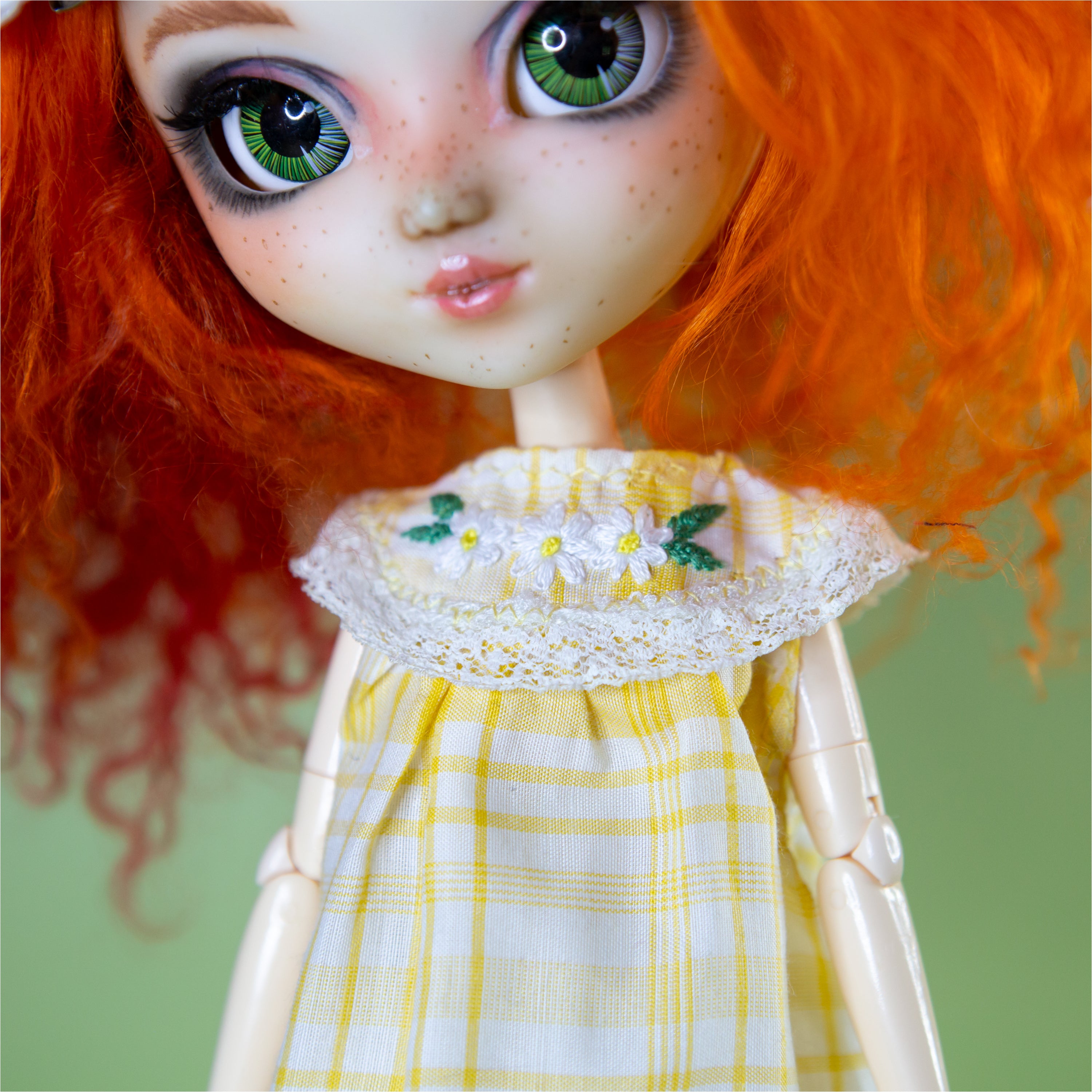 OOAK Yellow Daisy Embroidered Dress Outfit